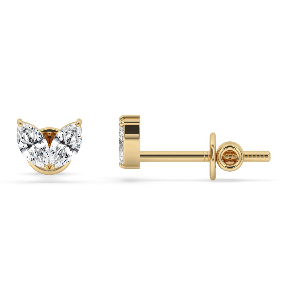 Marquise Earrings - Yellow Gold