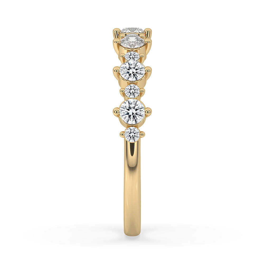 Yellow Gold Eternity Band With Round Cut Diamond