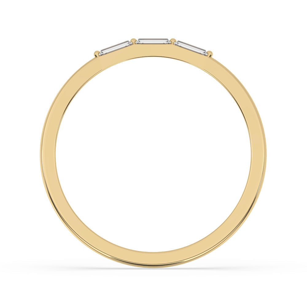 Baguette Diamond Band - Three Stone Style