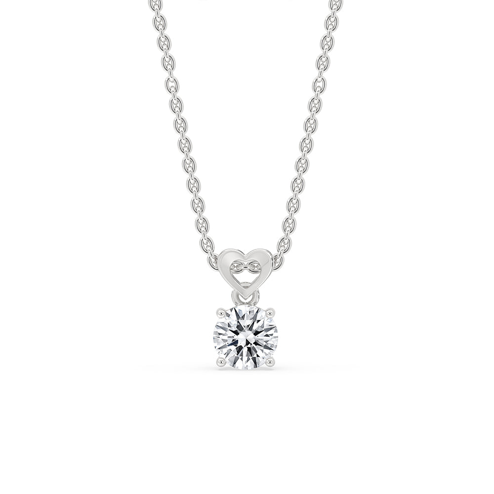 White Gold Diamond Pendant with Solitaire Style Image principale du produit