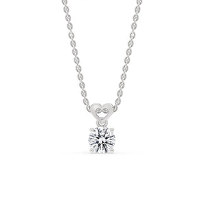 White Gold Diamond Pendant with Solitaire Style