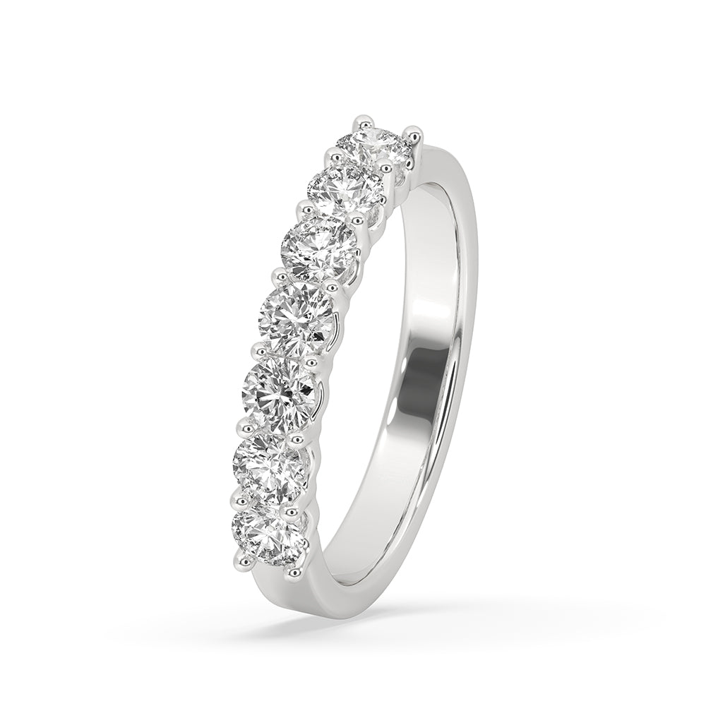 7 Stone Wedding Band - Half Eternity