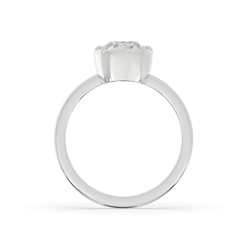 Cushion Cut Bezel Set Diamond Ring