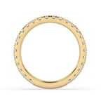 Round Diamond Gold Band In Half Eternity Style