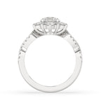 Halo Cluster Ring With Round Diamond