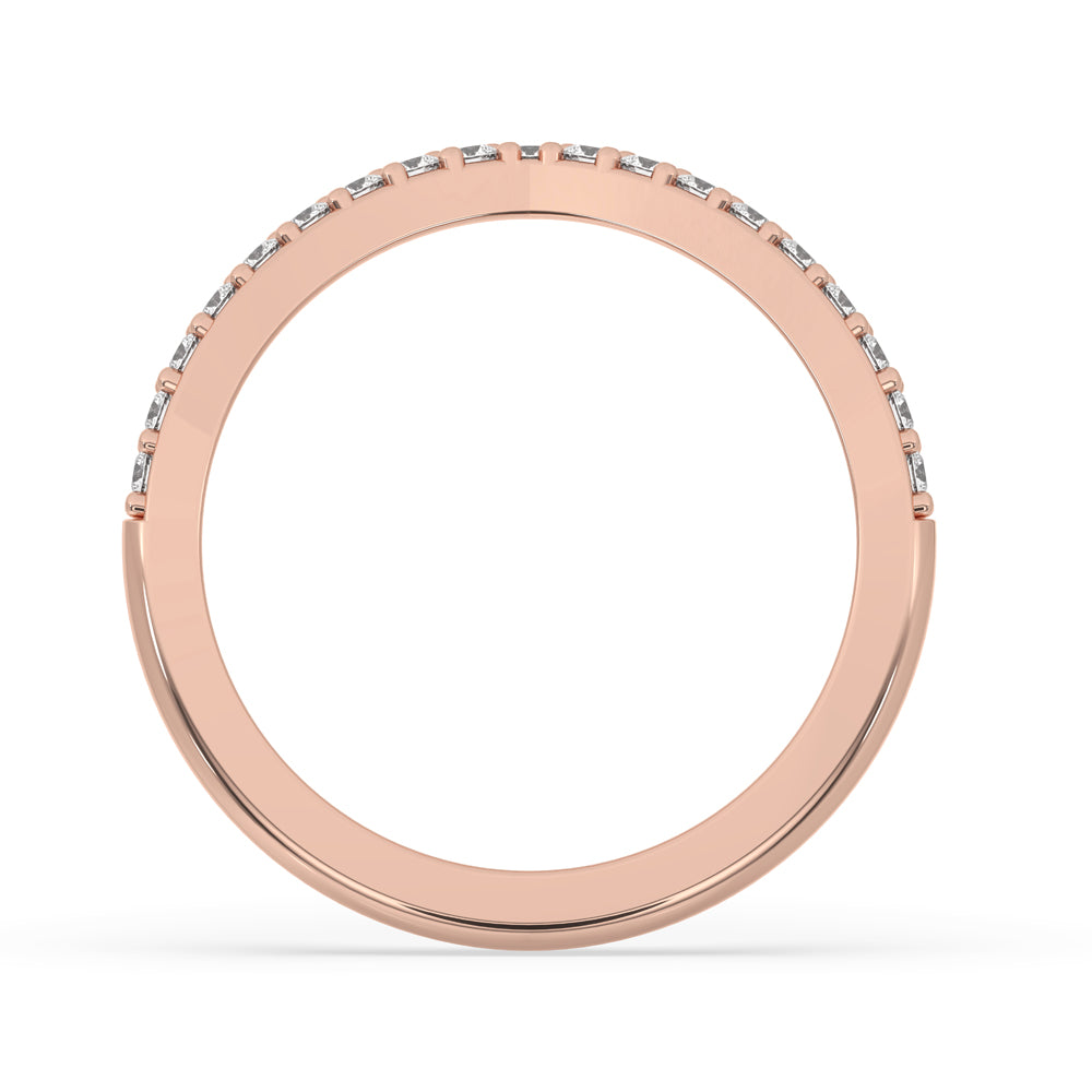 V Shaped Wedding Band - Lab Grown Diamonds