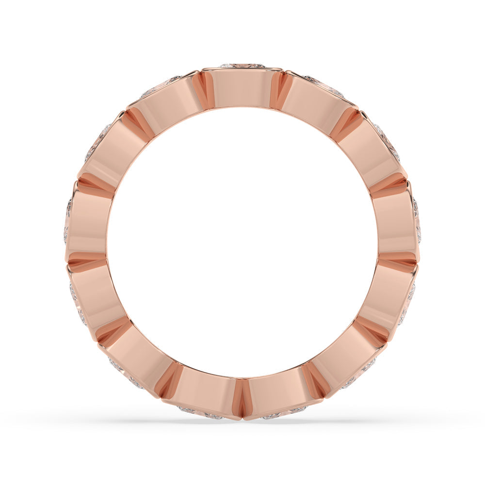 Oval Bezel Wedding Band