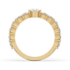 Curved Diamond Wedding Band - Round Diamonds
