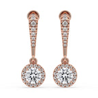 Diamond Drop Earrings - Halo Style