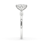 White Gold Cushion Cut Engagement Ring With Compass Prong Setting