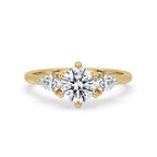 Yellow Gold 3 Stone Round Diamond Ring