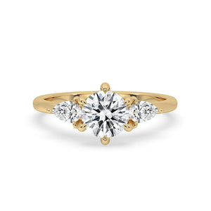 Yellow Gold 3 Stone Round Diamond Ring
