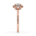 Half Halo Engagement Ring In Rose Gold