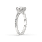 Cushion Cut Diamond Ring With Split Pave Style