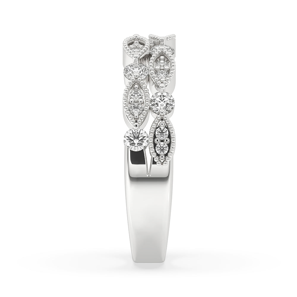 Double Row White Gold Eternity Band