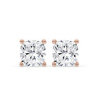 Rose Gold Cushion Cut Diamond Earrings