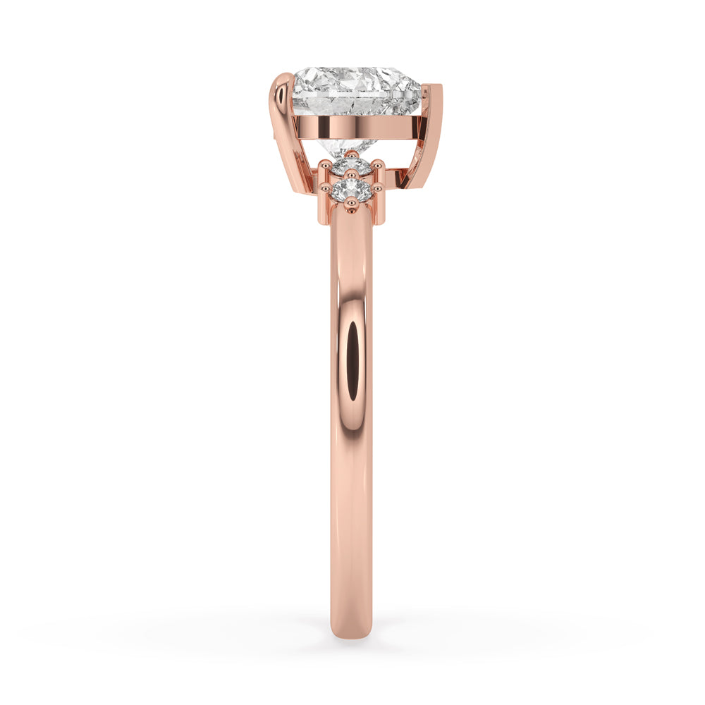 Heart Shaped Diamond Ring In Rose Gold