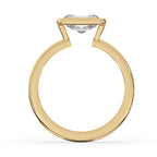 Half Bezel Set Ring In Yellow Gold