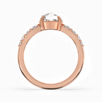 Rose Gold Engagement Ring With Round Rose Cut Diamond