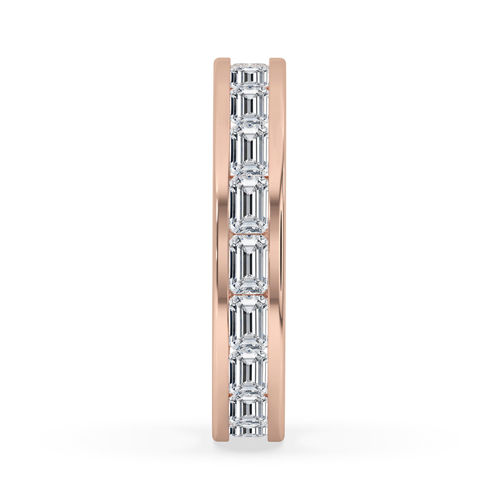 Emerald Cut Diamond Band – East West Setting