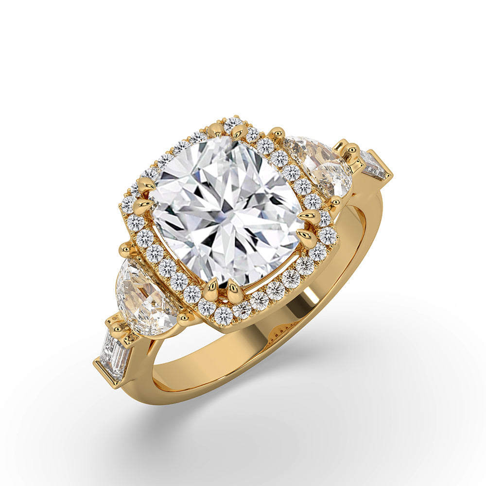 Cushion Halo Engagement Ring In White Gold Secondary image