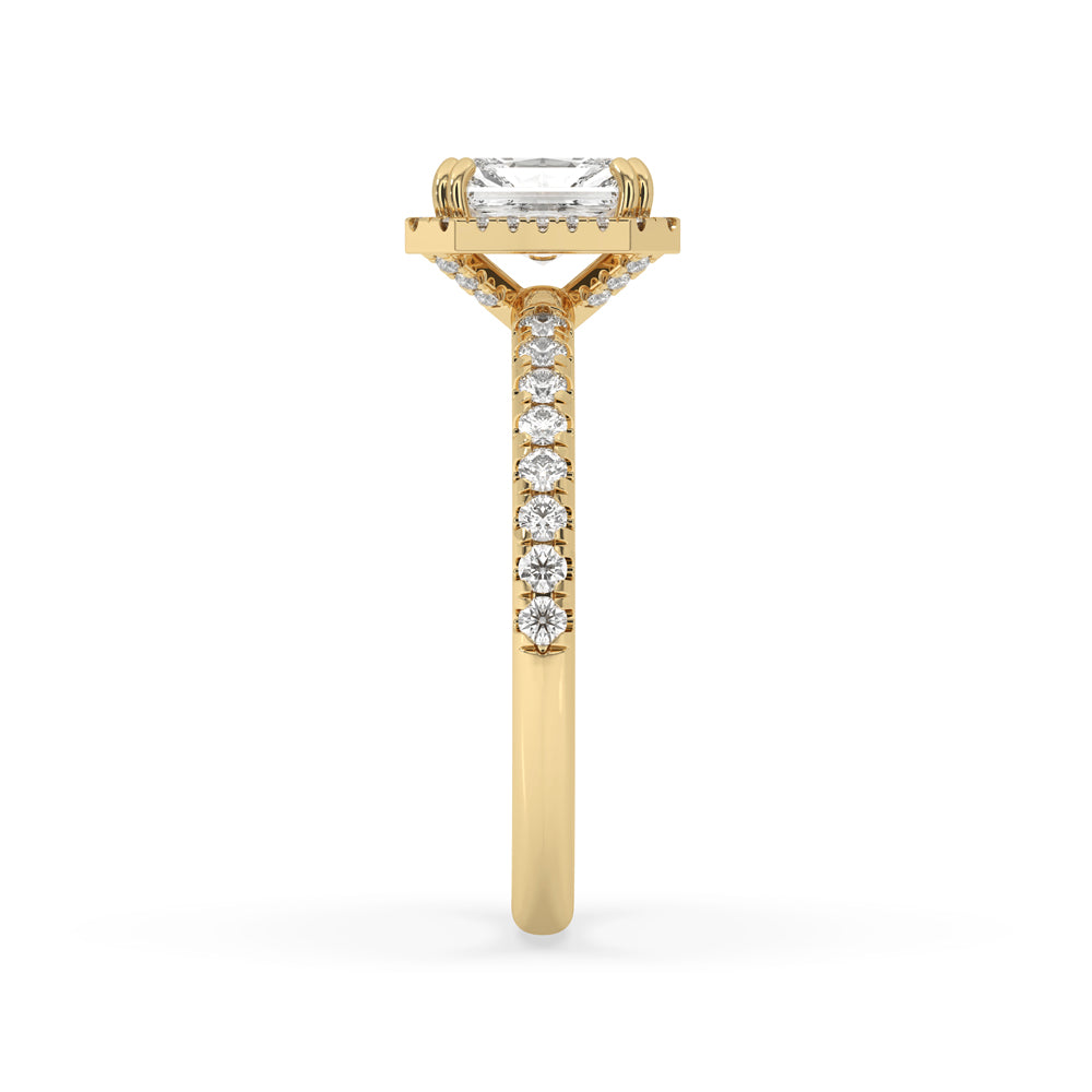 Radiant Cut Diamond Ring With Halo Style