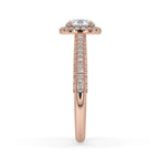 Milgrain Engagement Ring With Three side Pave