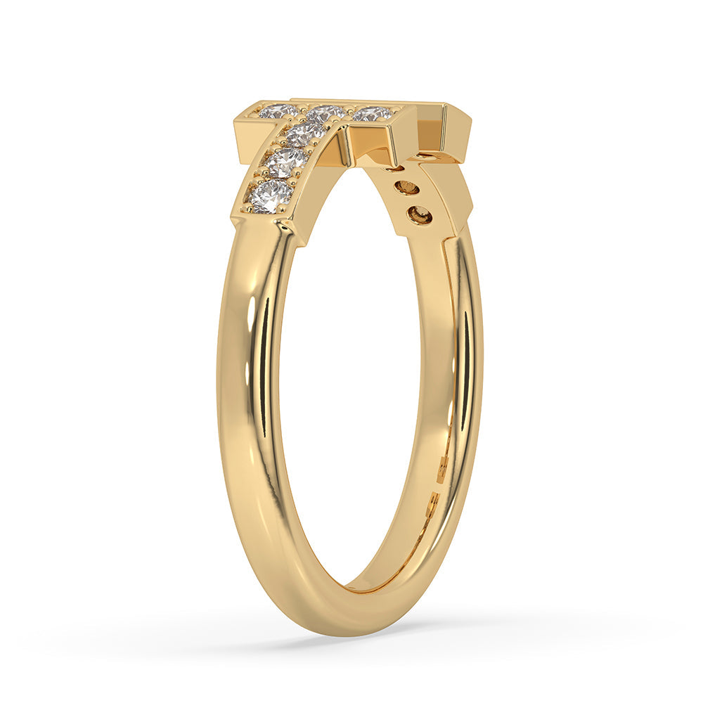 Round Cut Yellow Gold Diamond Wedding Band