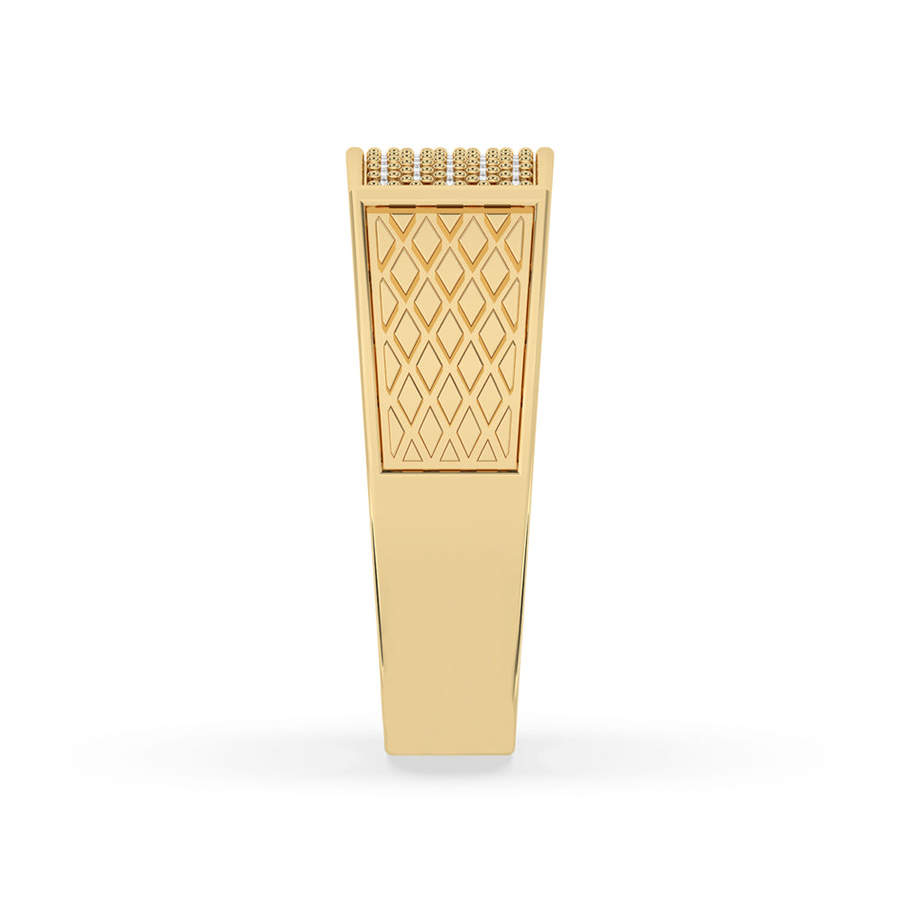 Mens Pave Wedding Band - Round Diamond