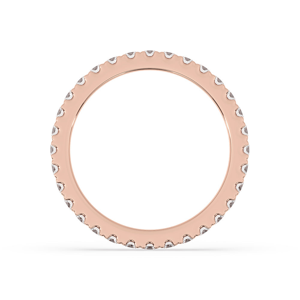 Rose Gold Diamond Eternity Band With Round Cut