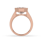Octagon Diamond Ring In Solitaire Bezel Setting