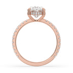 Oval Hidden Halo Engagement Ring With Pave Style