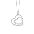 White Gold Heart Pendant - Unique Design
