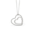 White Gold Heart Pendant - Unique Design