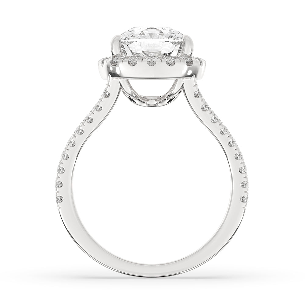 Cushion Cut Diamond Ring In Halo Setting