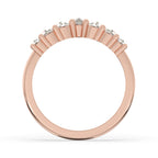 Curved Wedding Band - Round Rose Cut Diamonds