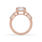 5 Stone Diamond Ring With Radiant Center Stone