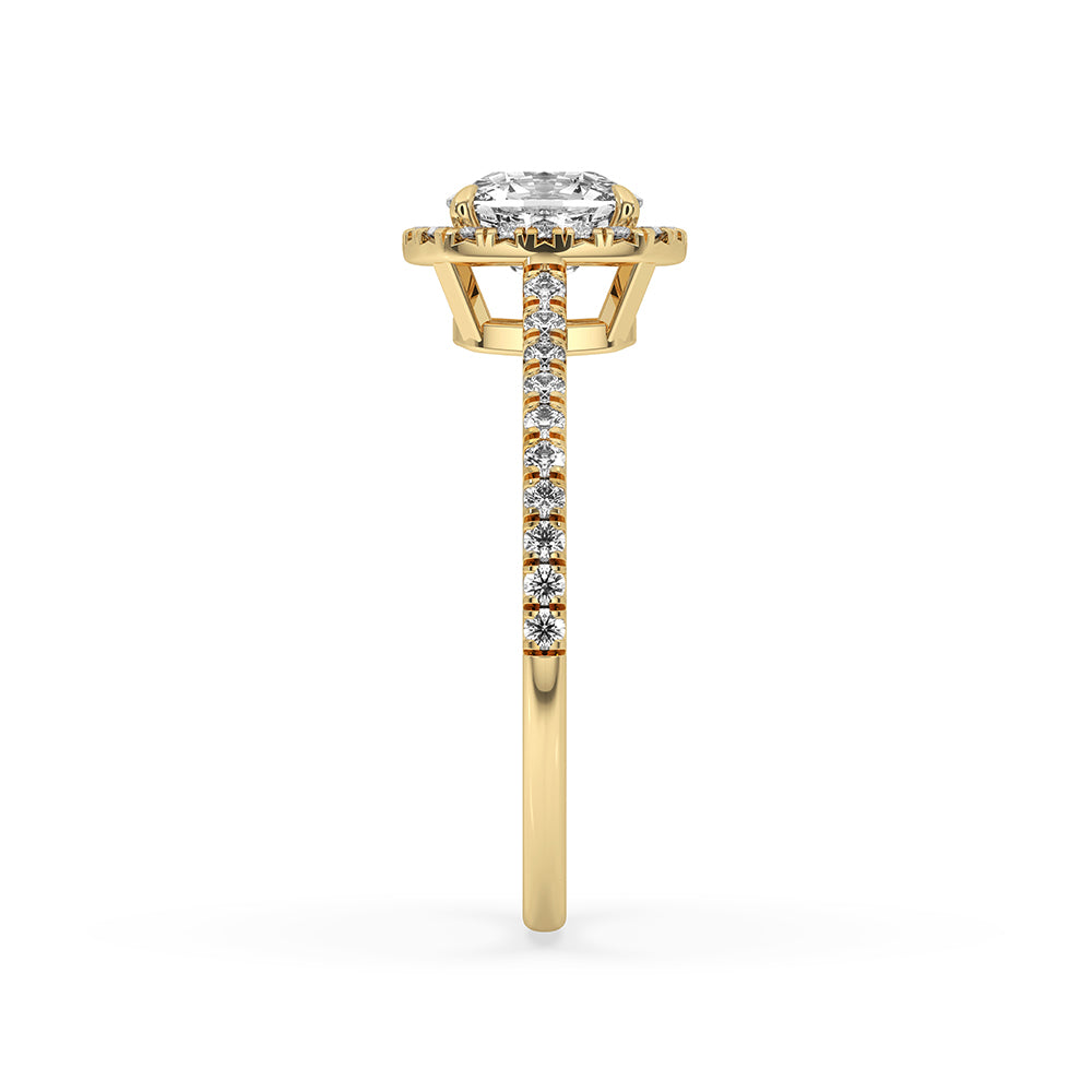 Cushion Cut Pave Set Diamond Ring