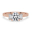 Round and Baguette Cut Three Stone Engagement Ring