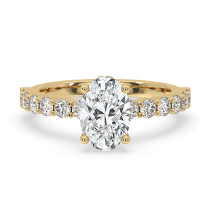 Oval Diamond Engagement Ring with Prong Setting