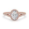 Halo Oval Ring Engagement With Lab Grown Diamonds
