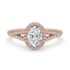 Halo Oval Ring Engagement With Lab Grown Diamonds