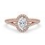 Halo Oval Ring Engagement With Lab Grown Diamonds