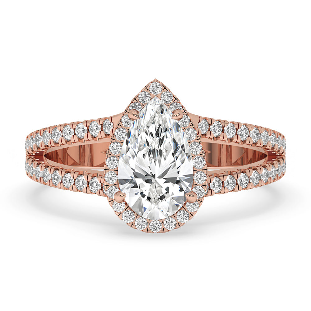 Pear Shaped Diamond Ring with Secure Claw Prong