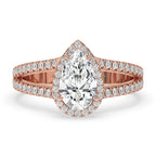 Pear Shaped Diamond Ring with Secure Claw Prong