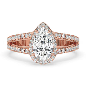 Pear Shaped Diamond Ring with Secure Claw Prong