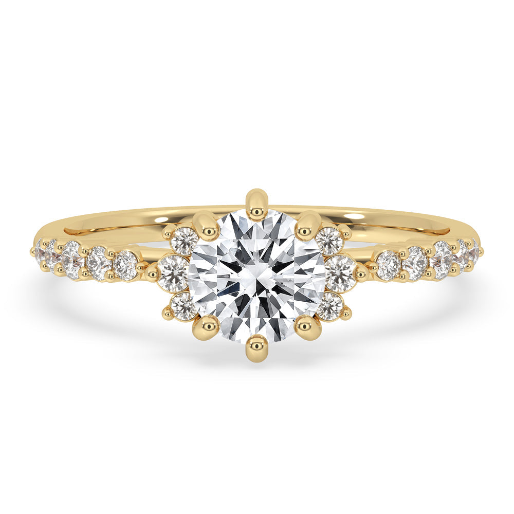 2 Carat Round Diamond Ring with Elegant Pave Setting Main image