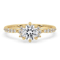 2 Carat Round Diamond Ring with Elegant Pave Setting