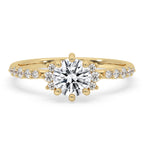 2 Carat Round Diamond Ring with Elegant Pave Setting