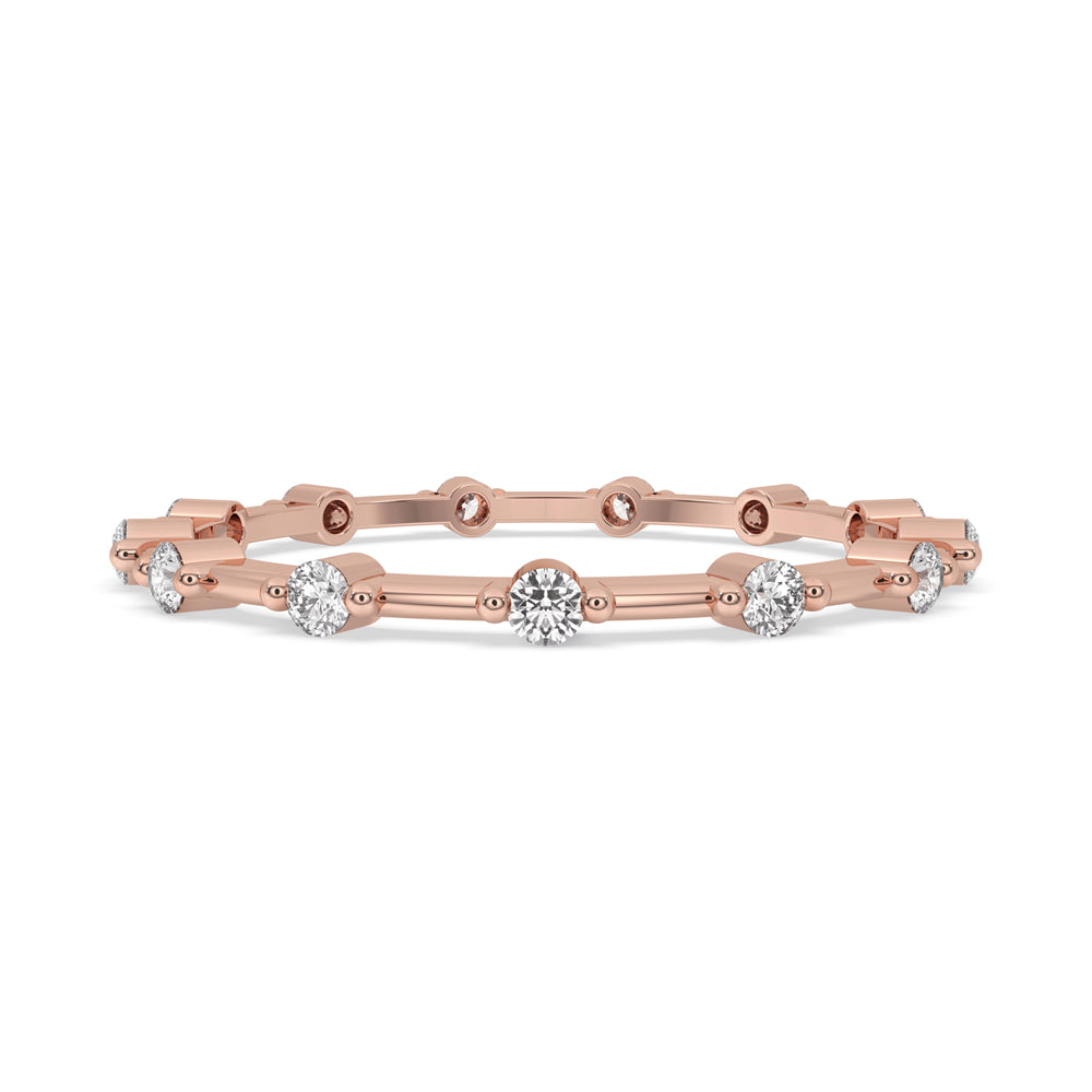 Round Cut Bubble Band Engagement Ring Image principale du produit
